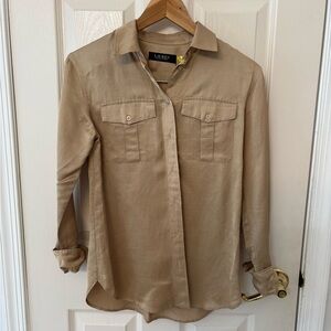 Ralph Lauren Beige Button-Up Shirt